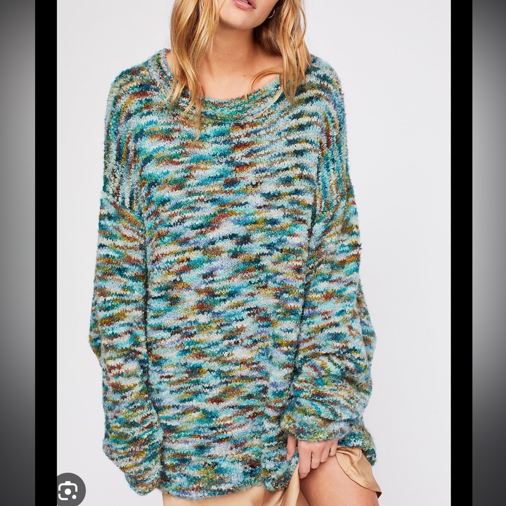 Free People looped Boucle tunic sweater